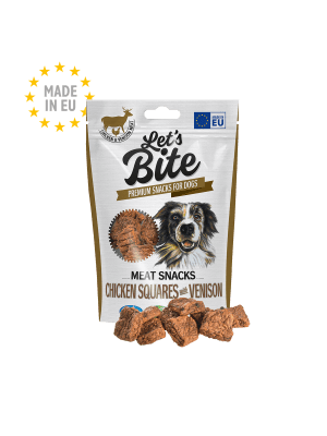BRIT LEST BITE MEAT SNACKS CHICKEN SQUARES WITH VENISON 80 GR