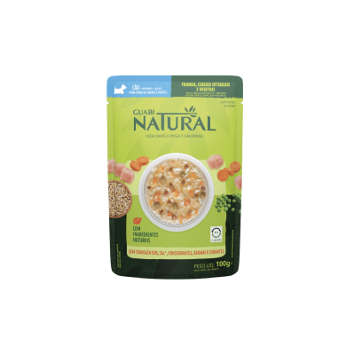 GUABI NATURAL POUCH PERRO SABOR POLLO, SALMON, CEREALES INTEGRALES Y VEGETALES