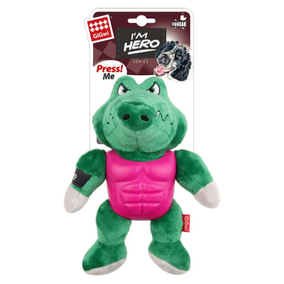 GIGWI HERO ARMOR ALLIGATOR PLUSH