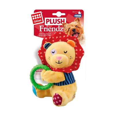 GIGWI PLUSH FRIENDZ LEON CON ARO NARANJA1