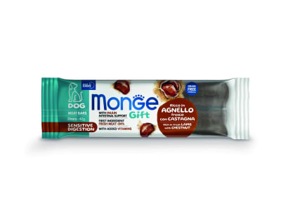 MONGE GIFT MEAT BARS SENSITIVE DIGESTION DOG CORDERO Y CASTAÑA1