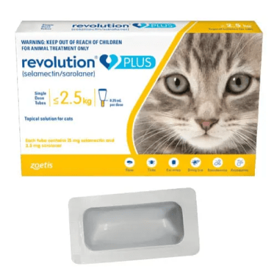 REVOLUTION PLUS 0.25ML X 1 PIPETA  (AMARILLO) GATOS 1.25 a 2.5kg