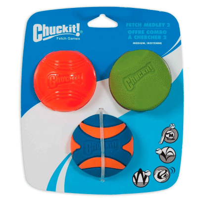 CHUCKIT FETCH MEDLEY GEN 2 MEDIUM - 3 - PACK