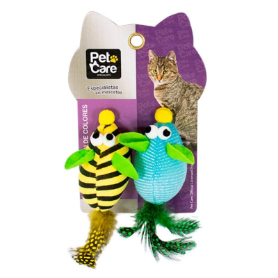 PET CARE - JUGUETE RATON DE COLORES CON CATNIP