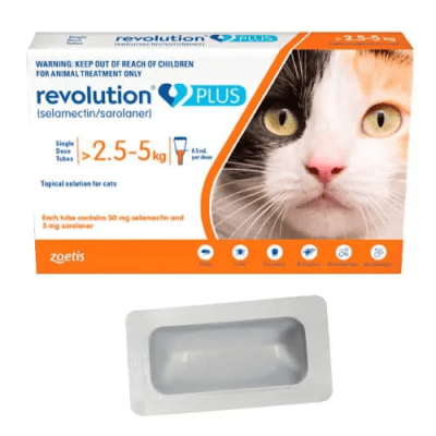 REVOLUTION PLUS 0.5ML X 1 PIPETA (NARANJA) GATOS 2.5kg a 5kg
