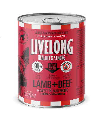 LIVELONG DOG RES + CORDERO + CAMOTE (362 GR)