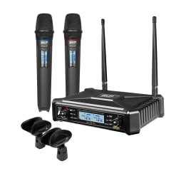 Sistema inalámbrico dual de micrófonos de mano UHF 600 PRO