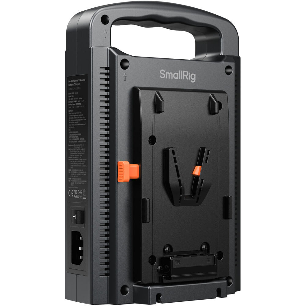 Cargador de baterías de doble canal con montura V-Mount1