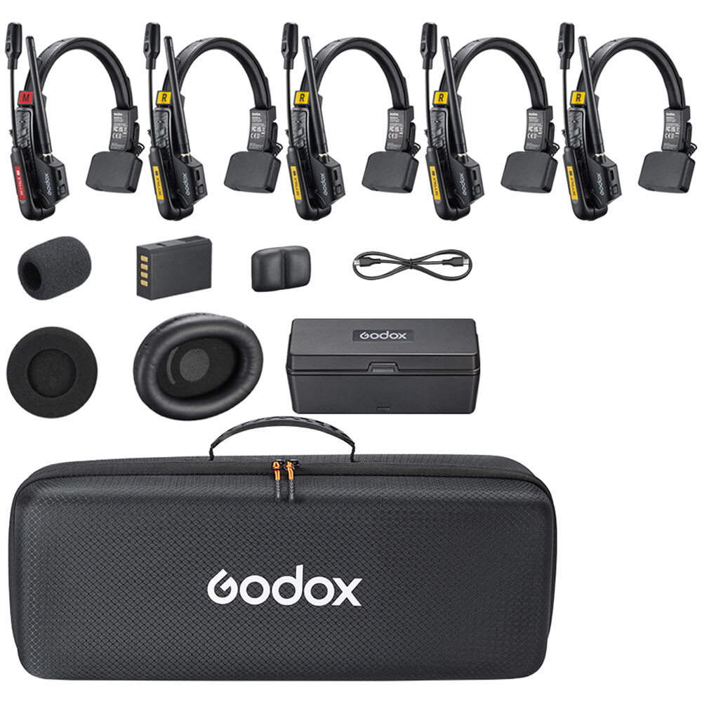 Sistema de Auriculares de Intercomunicación Inalámbrico Full-Duplex para 5 Personas1