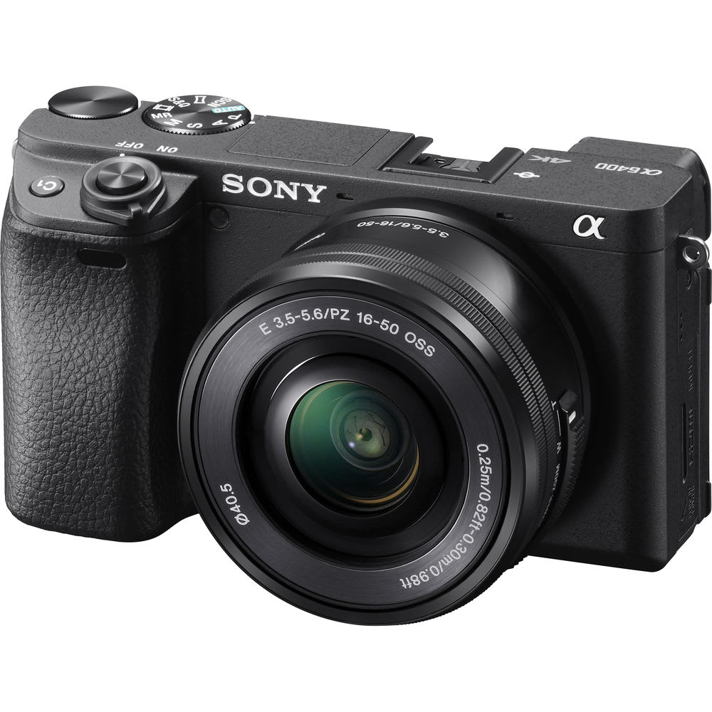 Kit de Cámara Alpha a6400 4K con sensor APS-C y lente E PZ 16-50mm F3.5-5.6 OSS2