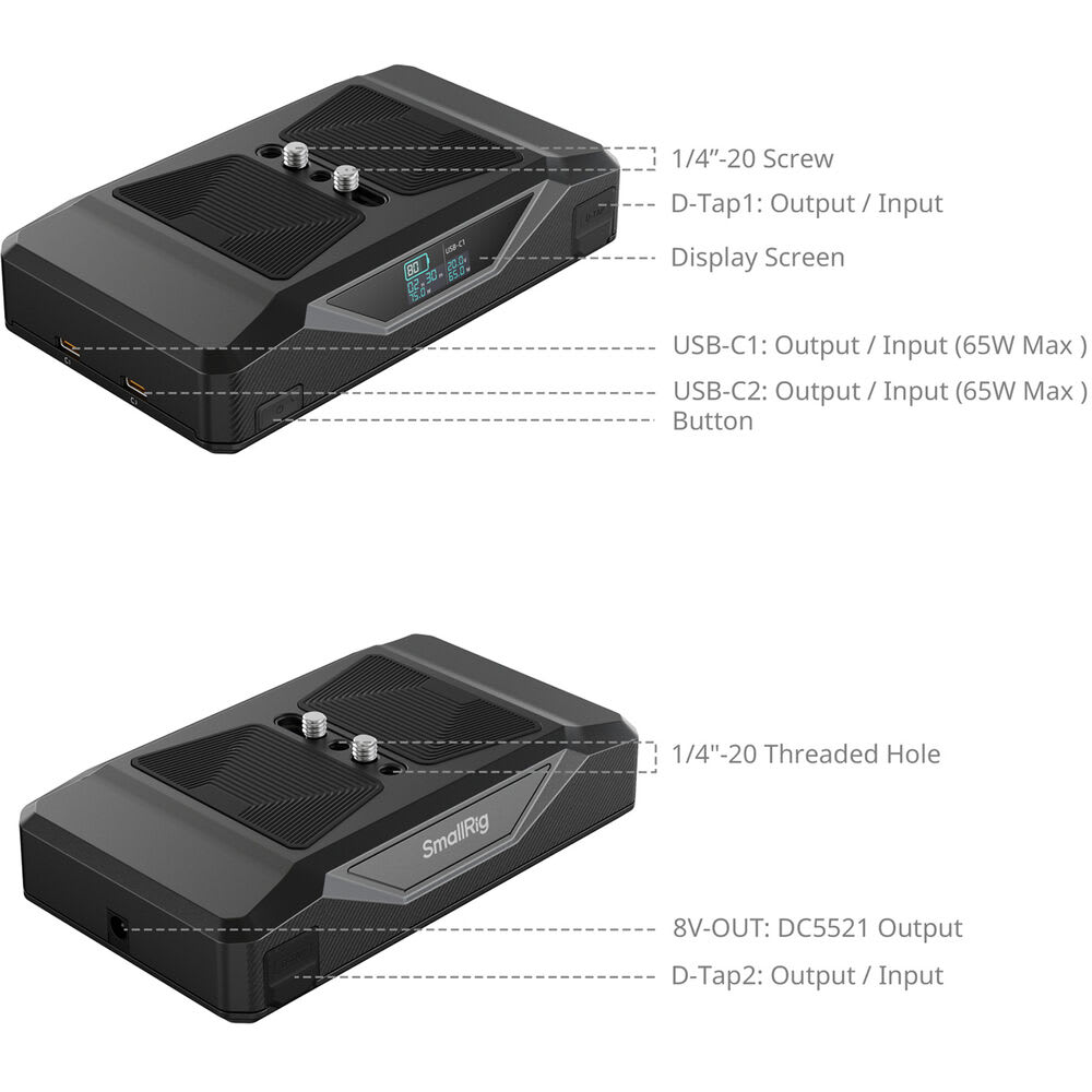 Batería de Base para Cámara SmallRig CB75 V-Mount (73.8Wh)2