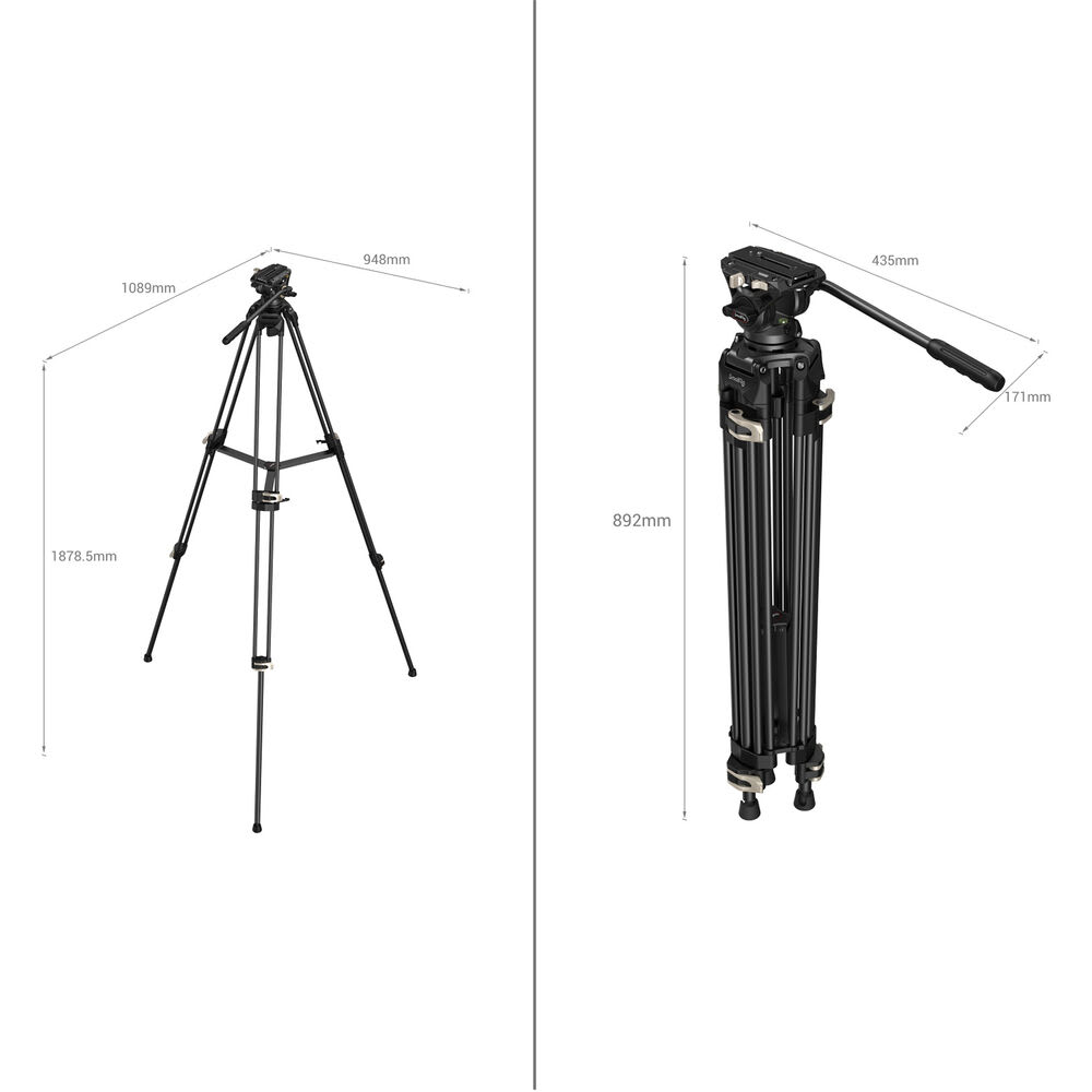 Trípode Heavy-Duty video con cabezal de fluido AD-013