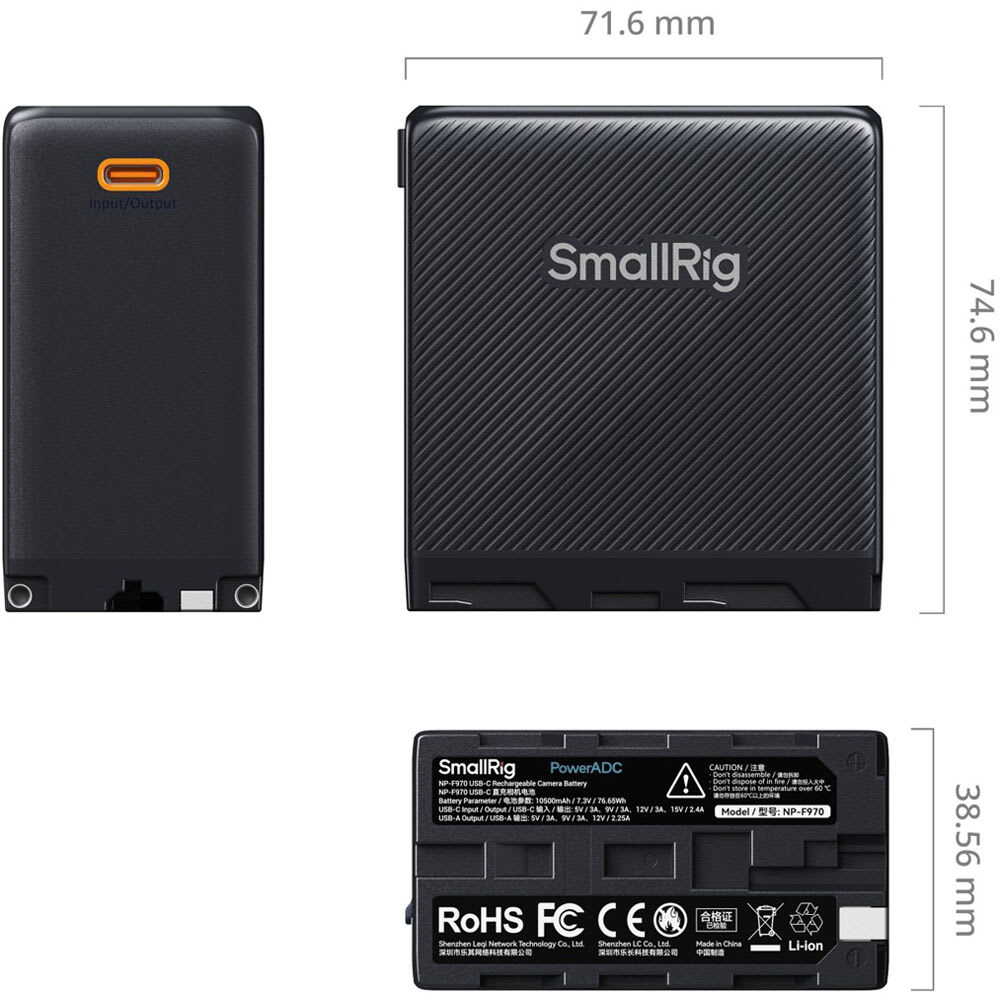 Batería recargable por USB-C para cámara serie L / NP-F970 (Negro)4