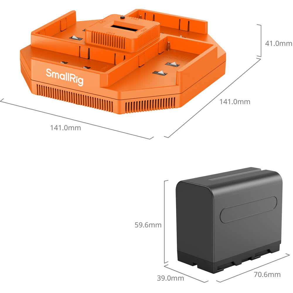 Kit de cargador de 4 canales y 4 baterías serie L / NP-F9704