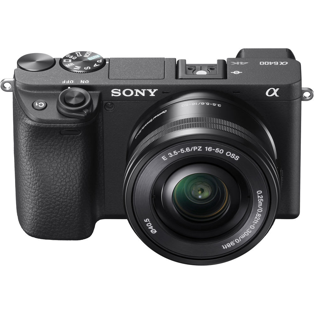Kit de Cámara Alpha a6400 4K con sensor APS-C y lente E PZ 16-50mm F3.5-5.6 OSS4