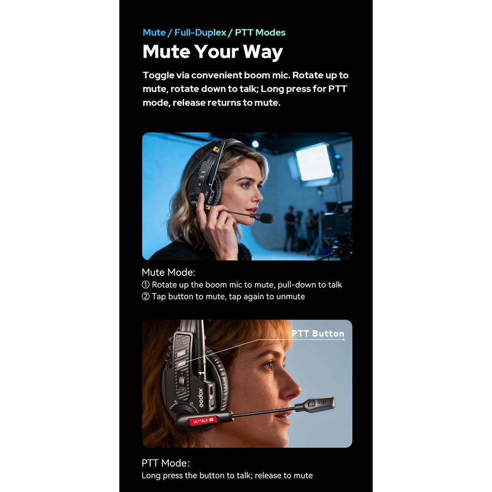 Sistema de Auriculares de Intercomunicación Inalámbrico Full-Duplex para 5 Personas5