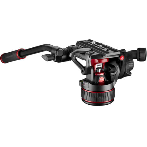 Cabezal de video fluido Manfrotto 608 Nitrotech con Trípode de vídeo de aluminio doble1