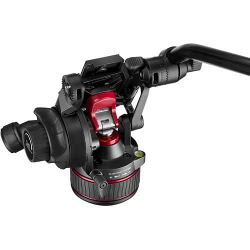 Cabezal de video fluido Manfrotto 608 Nitrotech con Trípode de vídeo de aluminio doble4