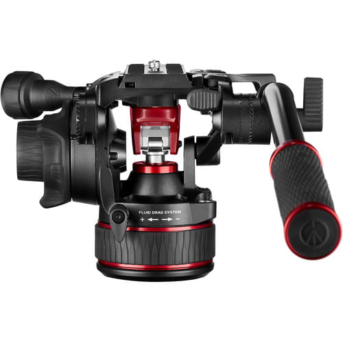 Cabezal de video fluido Manfrotto 608 Nitrotech con Trípode de vídeo de aluminio doble5