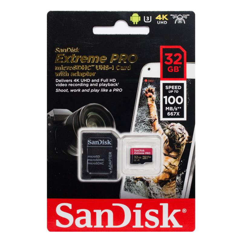 Tarjeta micro SD SanDisk Extreme Pro 32gb con adaptador1