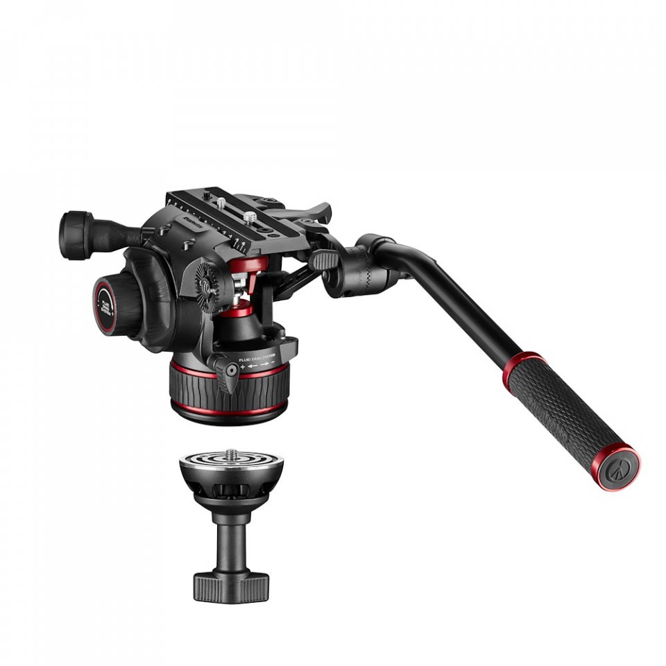 Cabezal de video fluido Manfrotto 608 Nitrotech con Trípode de vídeo de aluminio doble7