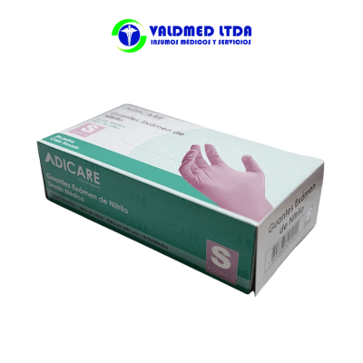 Guante nitrilo rosado sin polvo 100 unidades1