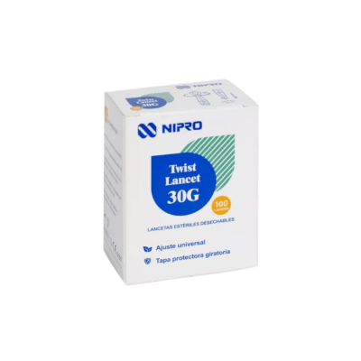 Lancetas estéril desechable glucosa x 100 unidades 30G1
