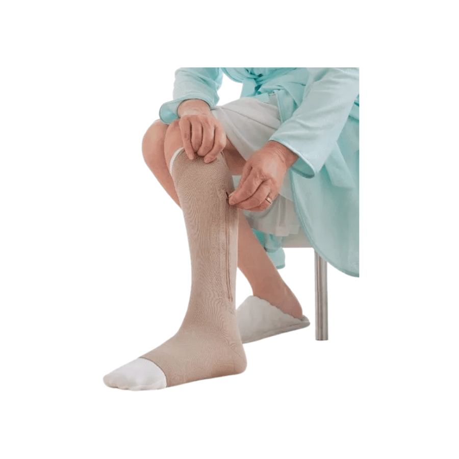 Calcetín Ulcercare Derecha c/cierre 40mmHg L beige2