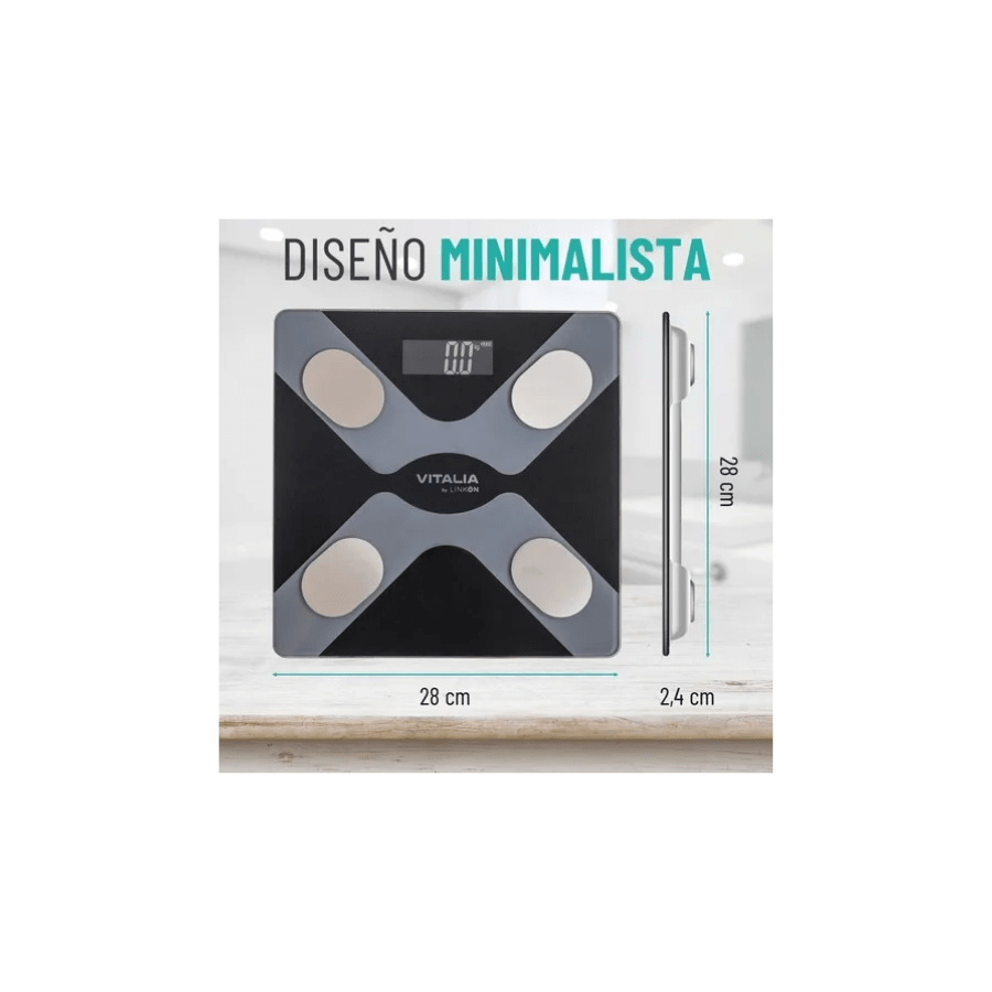 Balanza digital con Bluetooth inteligente IMC 28x28cms 0