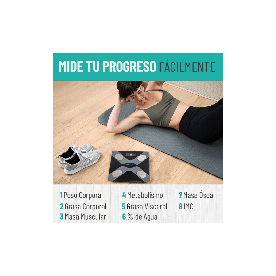Balanza digital con Bluetooth inteligente IMC 28x28cms2