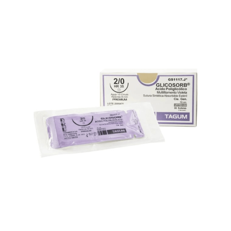 Sutura absorbible poliglicolico 2/0-90cm2