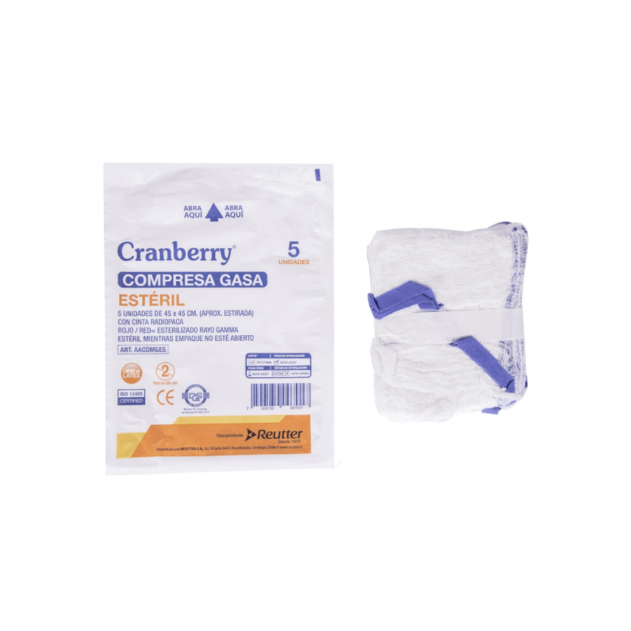 Compresa laparaotomia esteril 45x45cms 5und2