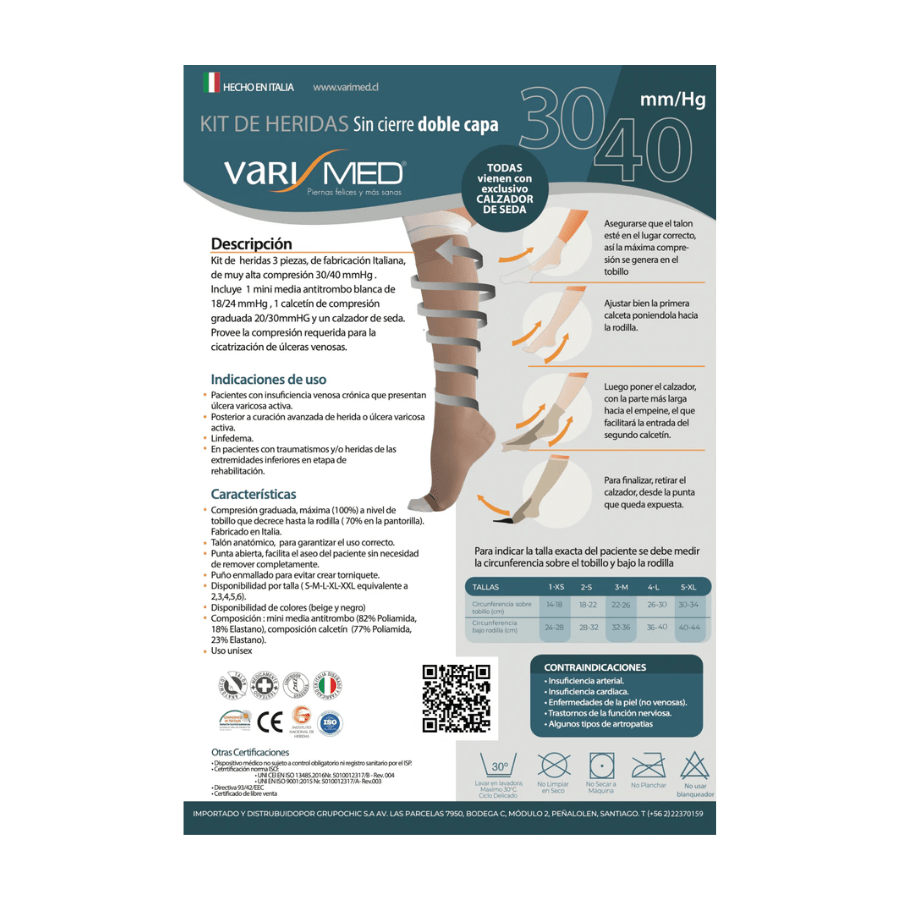 Kit herida 3 pieza sin cierre beige T3 30-40mm7Hg3