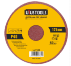 DISCO LIJA CON VELCRO 50UN/SET 125MM #40 UYU LJV540