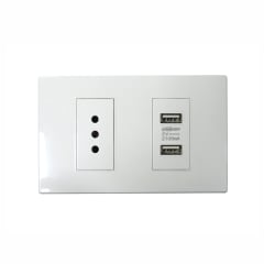 TOMACORRIENTE CON USB 10A PC-BLANCA