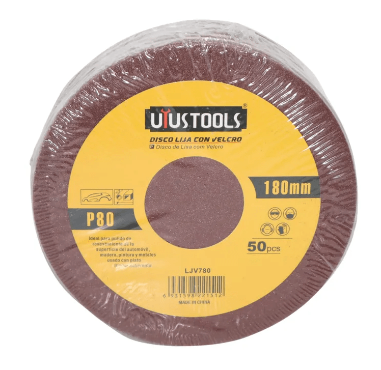 DISCO LIJA CON VELCRO 180MM #80 UYUSTOOLS LJV7801