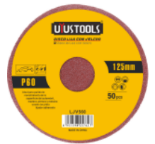 DISCO LIJA CON VELCRO 50UN/SET 125MM #80 UYU LJV5801