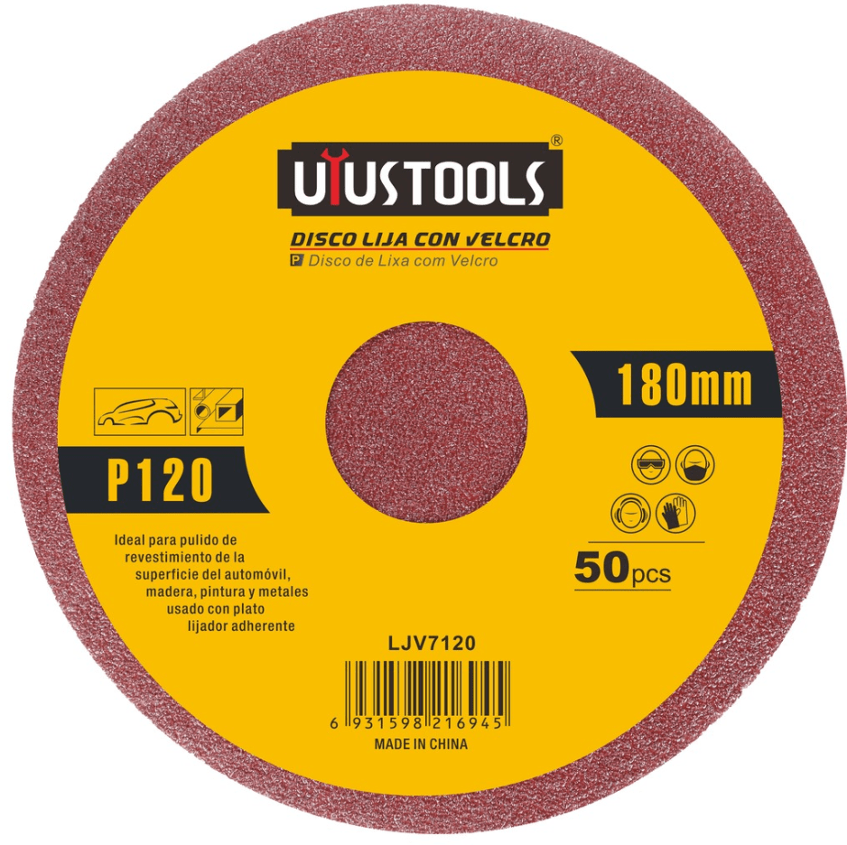 DISCO UYUSTOOLS LJV7120 LIJA CON VELCRO 50UN/SET 180MM # 1201