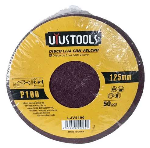 DISCO LIJA CON VELCRO 50UN/SET 125MM #100 LJV51001