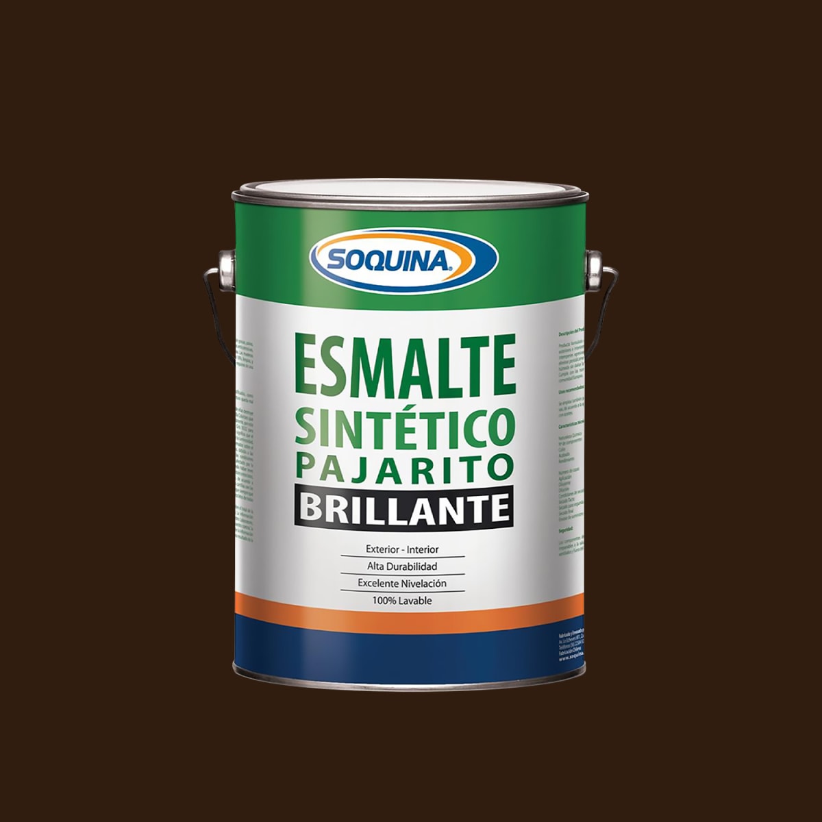 ESMALTE SINTETICO CAFE MORO PAJARITO 1LT SOQUINA1