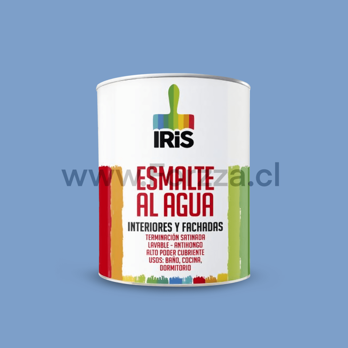 PINTURA ESMALTE AL AGUA COLOR AZUL PAQUETE VELA 1/4 GL MARCA IRIS1