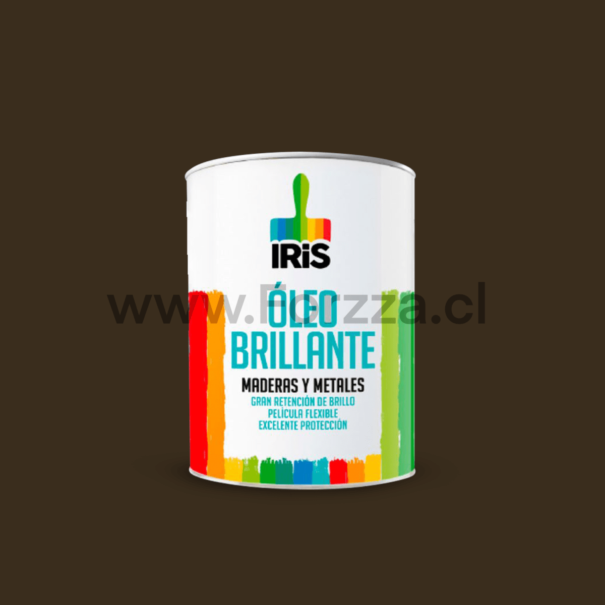 PINTURA OLEO BRILLANTE COLOR CAFE 1/4GL MARCA IRIS1