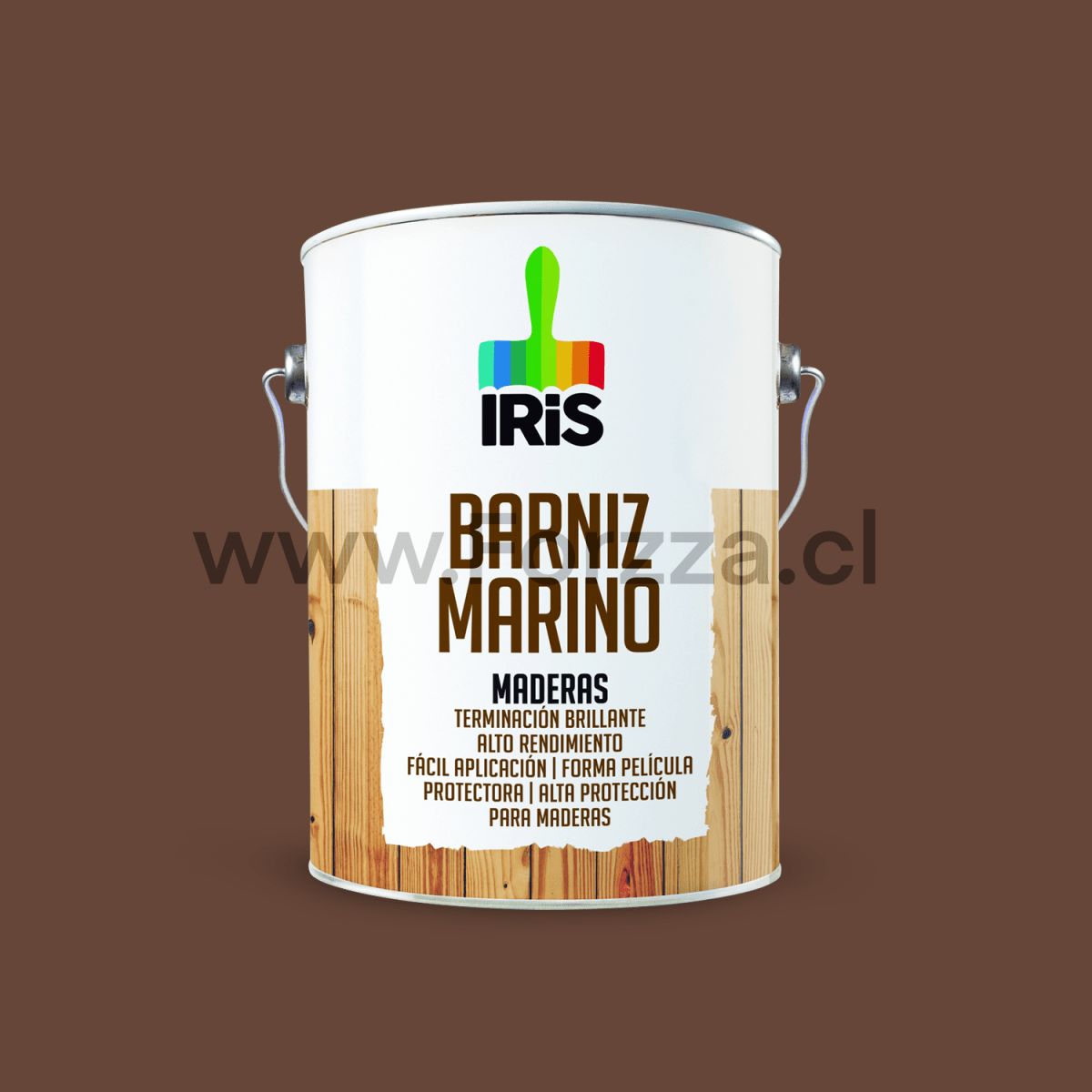 PINTURA BARNIZ MARINO COLOR ROBLE 1GL MARCA IRIS1