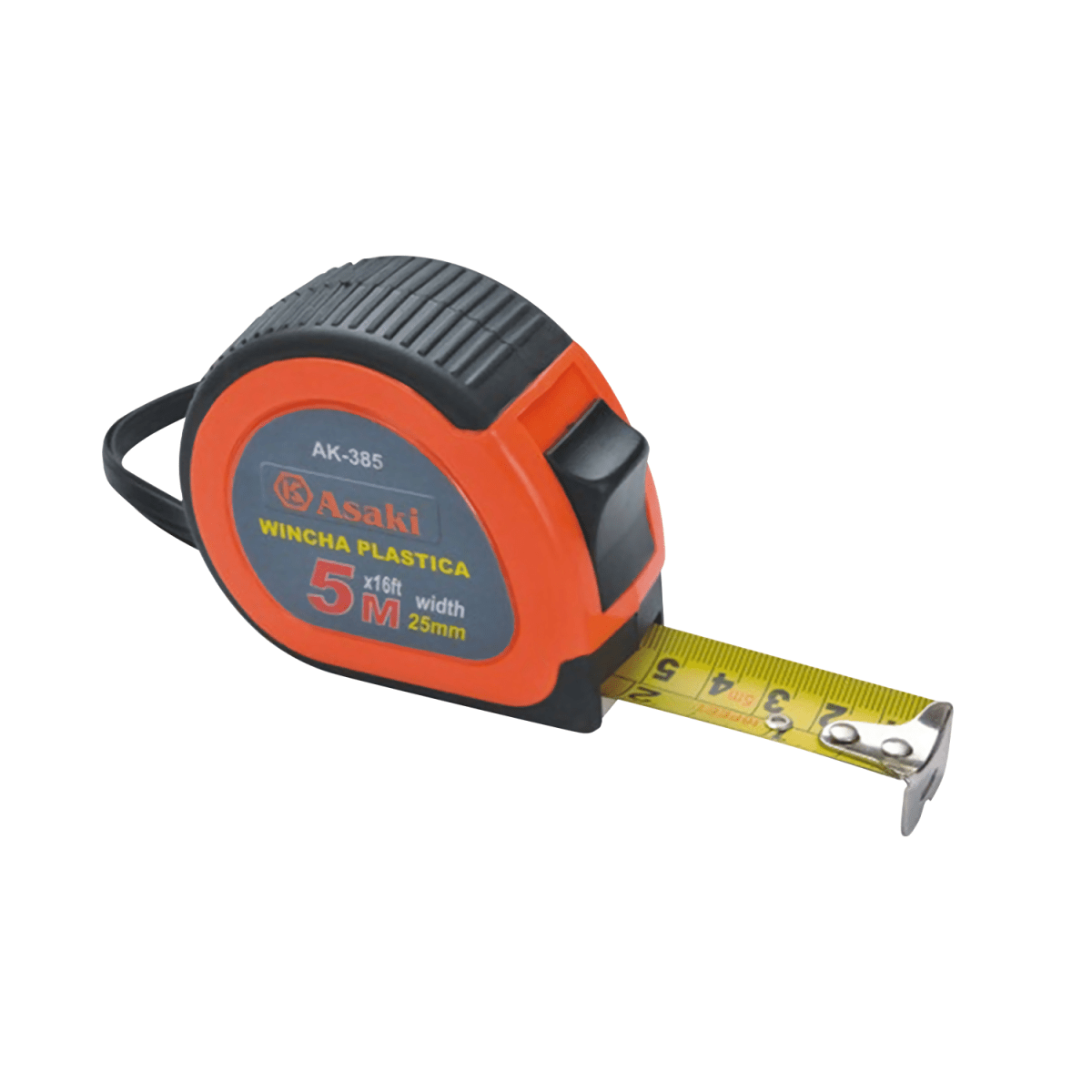 HUINCHA 5M PLAST ASAKI 16FT*25MM AK-3851