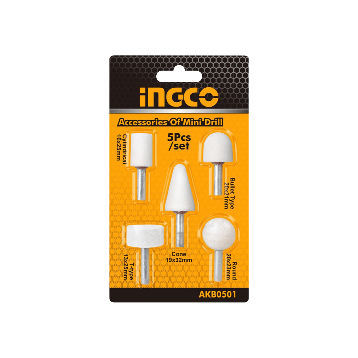 PIEDRAS P/AMOLADORA RECTA SET 5PCS INGCO2