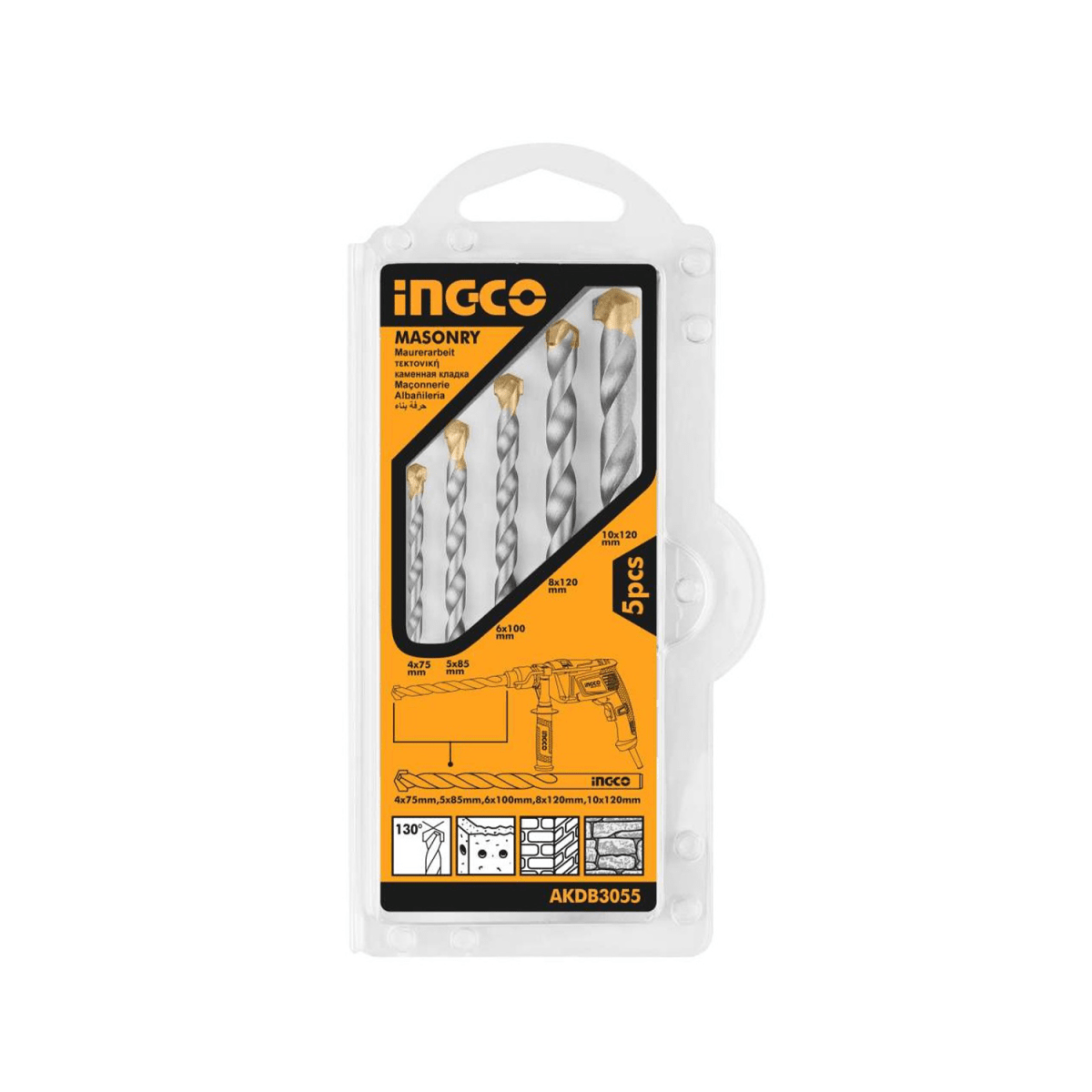 KIT BROCAS PARA CONCRETO 4-10MM INGCO1