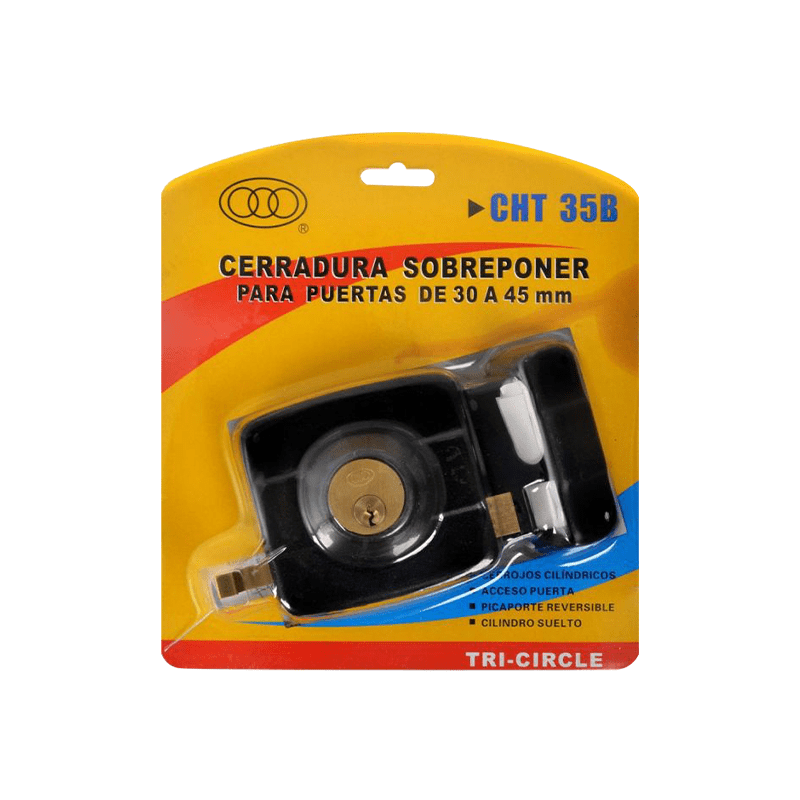 CHAPA TRI-CIRCLE DE SOBREPONER NEGRA NO.35 BLISTER CHT35B1