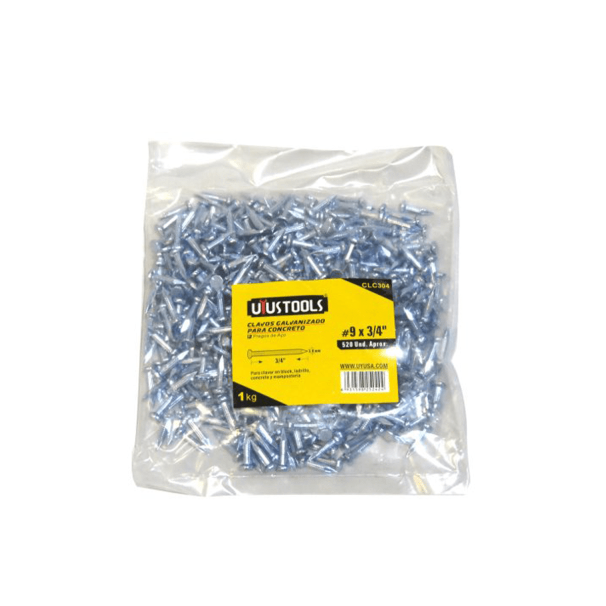 CLAVOS GALVANIZADO PARA CONCRETO 3/4#9 UYUSTOOLS1