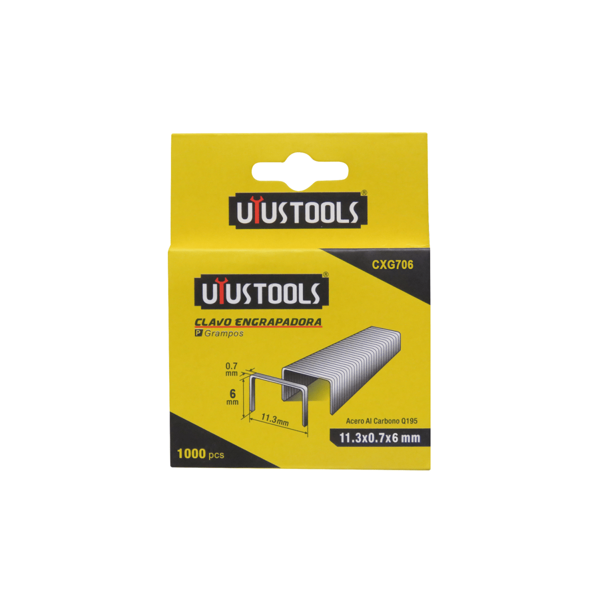 CLAVO MARCA:UYUSTOOLS MODELO:CXG706 INF.ADIC.:ENGRAPADORA 0.7X6MM1