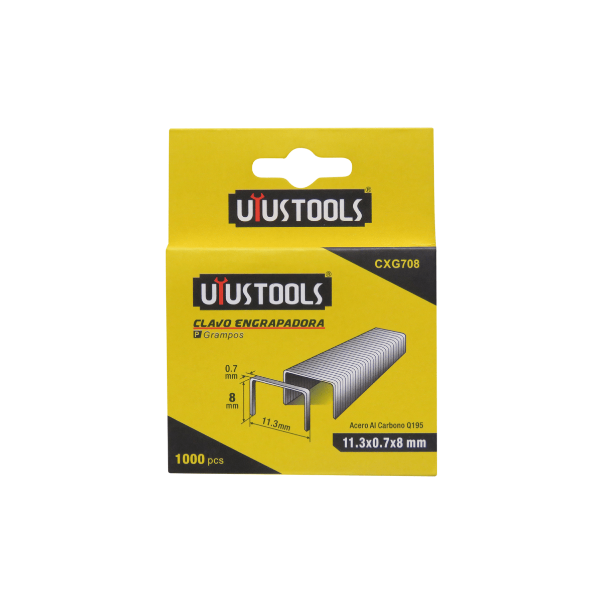 CLAVO MARCA:UYUSTOOLS MODELO:CXG708 INF.ADIC.:ENGRAPADORA 0.7X8MM2